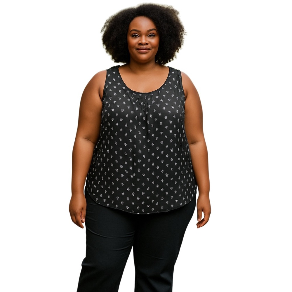 Basic Editions Gray Sleeveless Relaxed Blouse